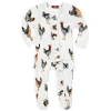 Milkbarn Babies'  Organic Cotton Ruffle Zipper Footed Romper