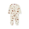 Milkbarn Babies'  Organic Cotton Ruffle Zipper Footed Romper In Sand