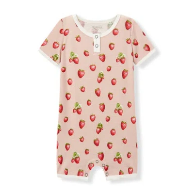Milkbarn Kids'  Organic Cotton Shortall In Red
