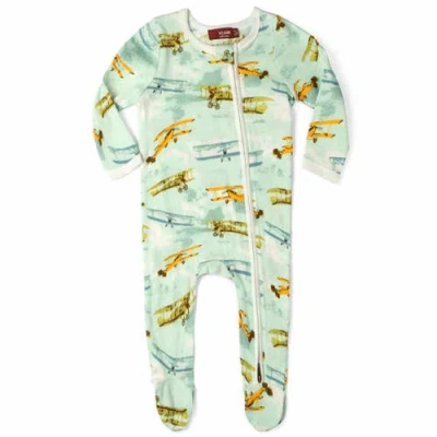 Milkbarn Kids'  Organic Cotton Zipper Footed Romper
