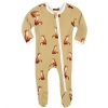 Milkbarn Kids'  Organic Cotton Zipper Footed Romper
