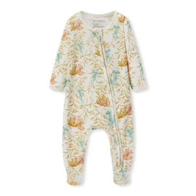 Milkbarn Kids'  Organic Cotton Zipper Footed Romper In Multi