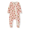 Milkbarn Kids'  Organic Cotton Zipper Footed Romper In Red