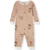 Milkbarn Kids'  Organic Cotton Zipper Pajama In Brown