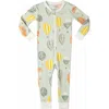 Milkbarn Kids'  Organic Cotton Zipper Pajama In Green