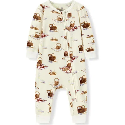 Milkbarn Babies'  Organic Cotton Zipper Pajama In Multi