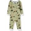 Milkbarn Kids'  Organic Cotton Zipper Pajama In Multi