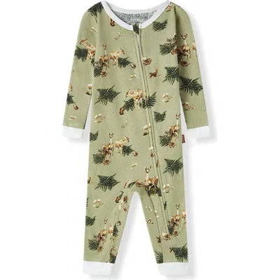Milkbarn Kids'  Organic Cotton Zipper Pajama In Multi