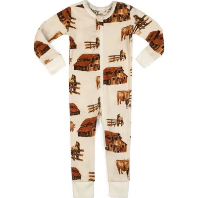 Milkbarn Kids'  Organic Cotton Zipper Pajama In Multi