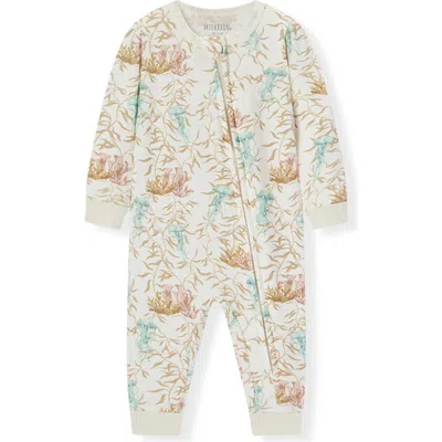 Milkbarn Kids'  Organic Cotton Zipper Pajama In Multi