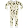 Milkbarn Kids'  Organic Cotton Zipper Pajama In Neutral