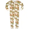 Milkbarn Kids'  Organic Cotton Zipper Pajama In Neutral