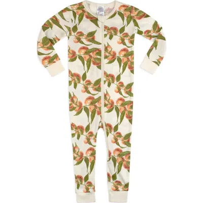 Milkbarn Kids'  Organic Cotton Zipper Pajama In Neutral