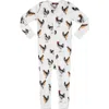 Milkbarn Kids'  Organic Cotton Zipper Pajama In White