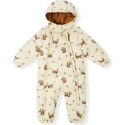 Milkbarn Kids'  Puffy Down Jumpsuit In Neutral