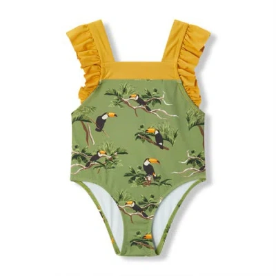 Milkbarn Babies'  Ruffle Square Neck Swimsuit
