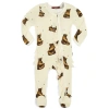 Milkbarn Babies'  Ruffle Zipper Footed Romper In Neutral