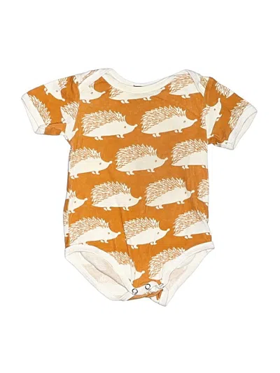 Pre-owned Milkbarn Babies' Short Sleeve Onesie In Orange