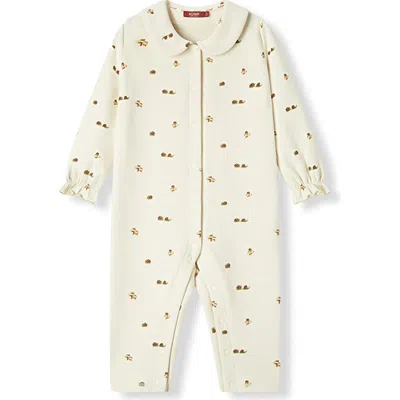 Milkbarn Kids'  Stretch Fleece Collar Jumpsuit