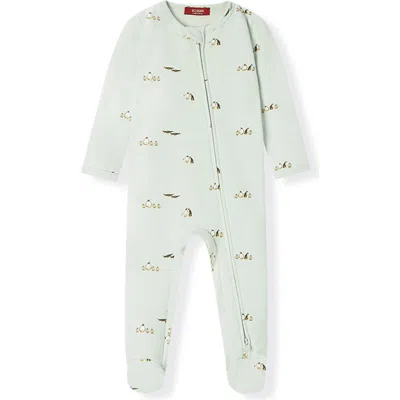 Milkbarn Kids'  Stretch Fleece Zipper Footed Romper