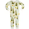 Milkbarn Kids'  Zipper Pajama In Brown