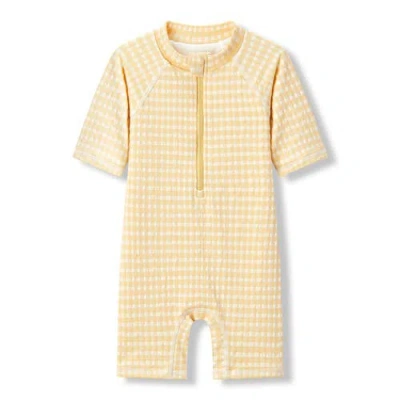 Milkbarn Kids'  Zipper Shortall Swimsuit