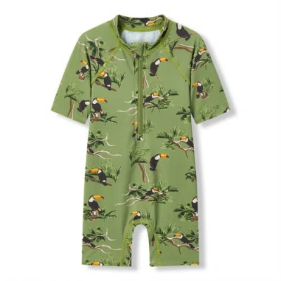 Milkbarn Kids'  Zipper Shortall Swimsuit