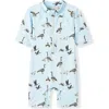 Milkbarn Zipper Shortall Swimsuit In Blue