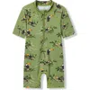 Milkbarn Zipper Shortall Swimsuit In Green