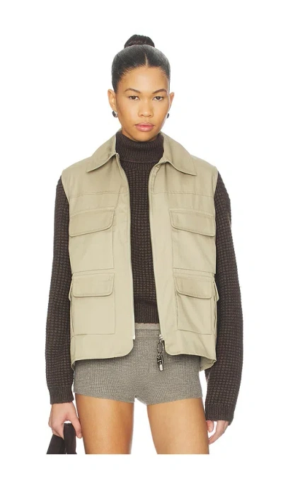 Milkwhite Cargo Vest In Green