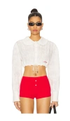 Milkwhite Crop Shirt With Collar