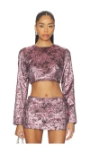 Milkwhite Cropped Top In Purple