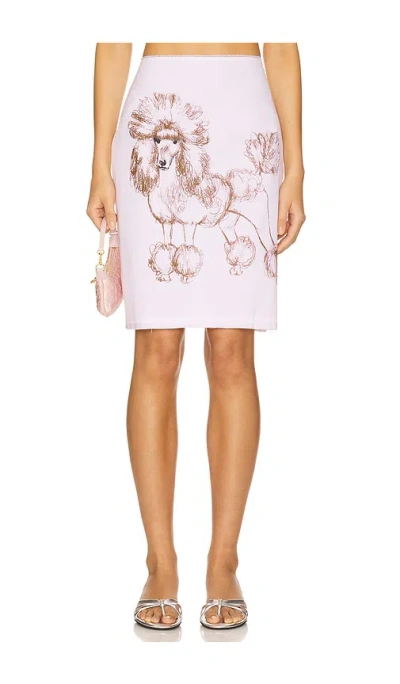 Milkwhite Pencil Printed Skirt In Pink