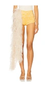 Milkwhite Shorts With Feathers