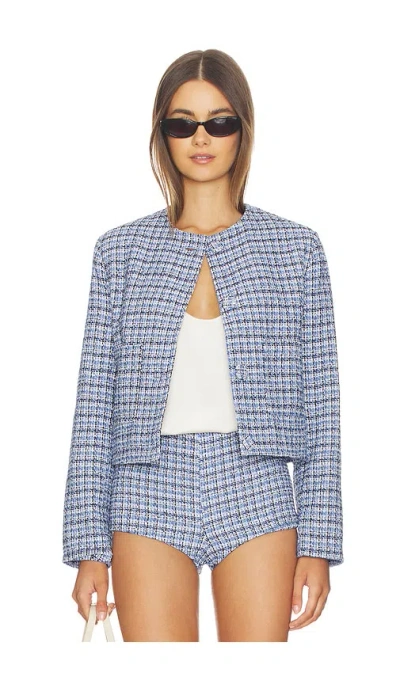 Milkwhite Tweed Jacket In Blue