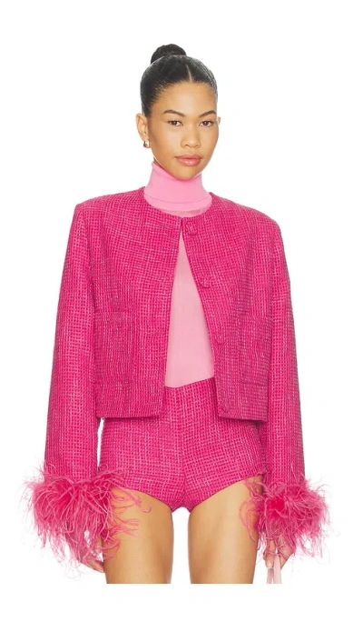 Milkwhite Tweed Jacket In Pink