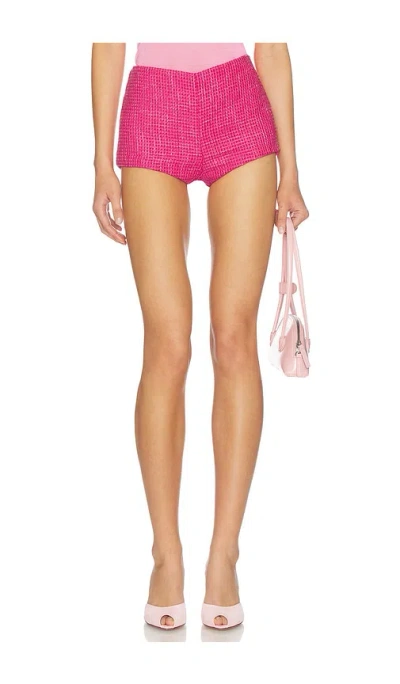 Milkwhite Tweed Shorts In Pink