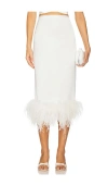 Milkwhite X Revolve Midi Skirt With Feathers In White