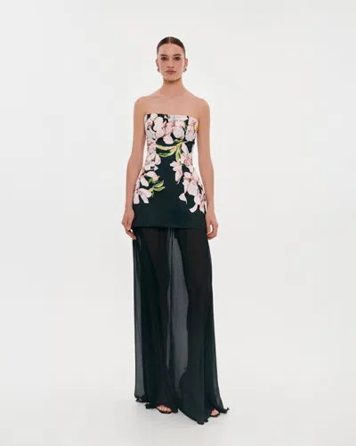 Milla 2-in-1 Floral Mini With A Detachable Deep Ocean Green Underskirt