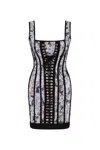 Milla Alluring Floral Mini Dress With Bold Lace-up Hook Closure