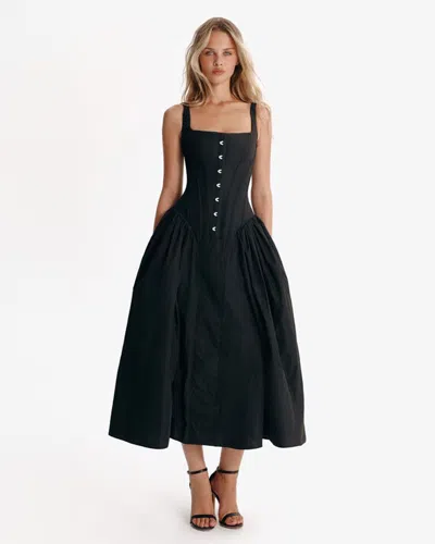 Milla Black Corset Midi Dress