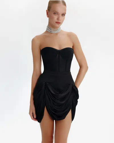 Milla Black Mini Skirt With Draping
