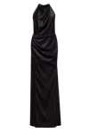 Milla Black Mock Neck Sleeveless Low Slit Dress In Black