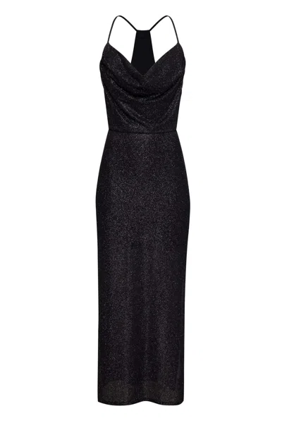 Milla Black Shimmer Midi Slip Dress