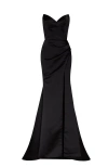 Milla Black Strapless Evening Gown With Thigh Slit In Black
