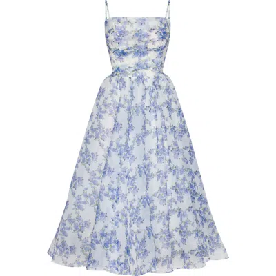 Milla Blue Hydrangea Spaghetti Strap Midi Dress