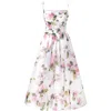 Milla Spaghetti Strap Midi Dress With A Floral Print In Apple Blossom