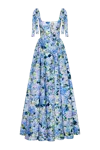 Milla Blue Hydrangea Strapped Maxi Dress In Multi Color