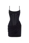 Milla Chic Fitted Corset Mini Dress, Parisienne In Black