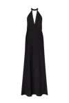 MILLA CLASSICAL BLACK HALTERNECK SATIN MAXI DRESS, XO XO